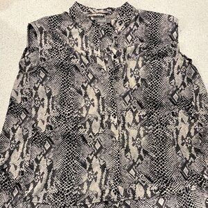 Chic Snakeskin Print Blouse